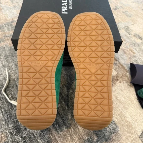 NIB Prada Suede Sneakers in Green - Picture 10 of 10